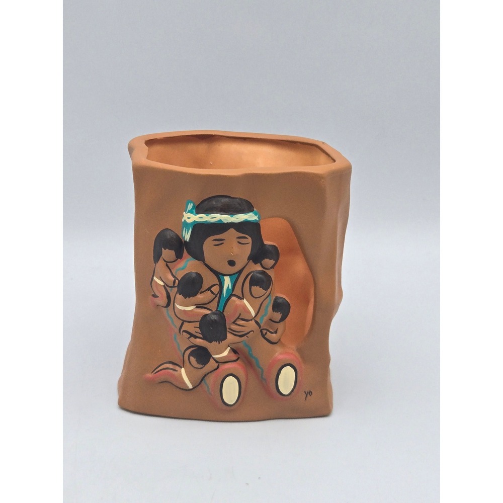 Vintage Storyteller Southwestern Ceramic Candle Holder Sandstone Creations AZ